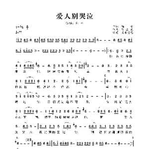 爱人别哭泣_歌曲简谱_词曲:娅林 徐嘉良