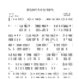 亲爱的明天你能回家吗_通俗唱法乐谱_词曲:夏凉 刘新民
