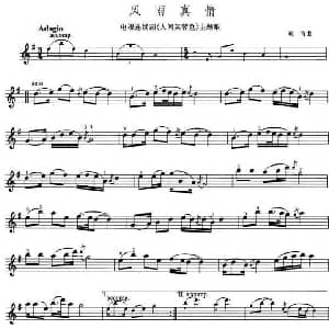 小提琴谱 | 风雨真情 电视剧 人间芙蓉色 主题歌 刘青