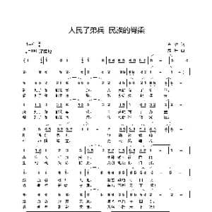 人民解放军 民族的脊梁_歌曲简谱_词曲:袁浩 袁浩