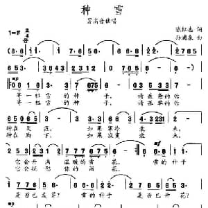 种雪_通俗唱法乐谱_词曲:陈红志 孙浦泉