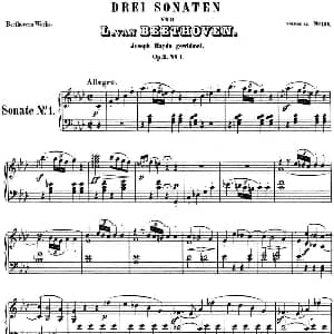 贝多芬钢琴奏鸣曲01 f小调 Op.2 No.1 F minor 钢琴谱 贝多芬