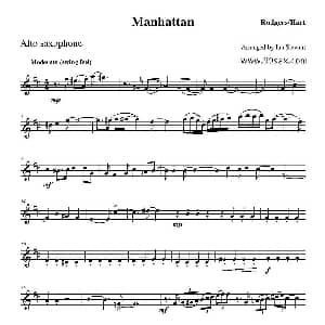 萨克斯谱 | Manhattan Alto Sax 四重奏中音萨克斯分谱