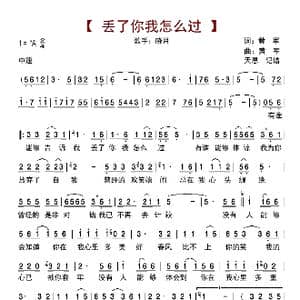 丢了你我怎么过_歌曲简谱_词曲:黄军 黄军