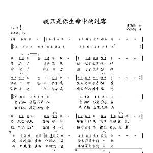 我只是你生命中的过客_歌曲简谱_词曲:萧思林 向邦瑜