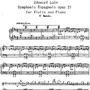 小提琴谱 | Symphonie Espagnole Op.21 No.5 西班牙交响曲 小提琴 钢琴伴奏 拉罗