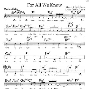 For All We Know_外国歌谱