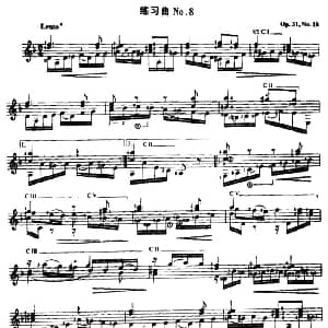 费尔南多 索尔 古典吉他练习曲 No.8 吉他谱 ​费尔南多 索尔 Fernando Sor 1778 1839