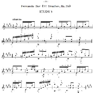Fernando Sor 12 Studies,Op.35 吉他谱