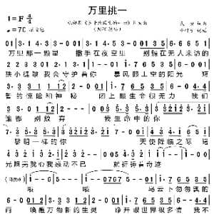 万里挑一_歌曲简谱_词曲:浅紫 浅紫