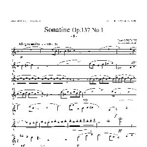 萨克斯谱 | Sonatine Op.137 No 1 四重奏中音萨克斯分谱