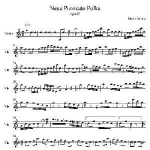 小提琴谱 | Neue Pizzicato Polka Op.449 新拨弦波尔卡 Johann Strauss 斯特劳斯