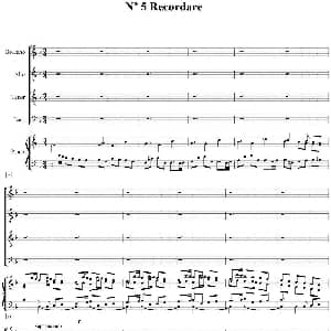 萨克斯谱 | N°5 Recordare 萨克斯四重奏 钢琴伴奏