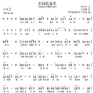 多雨的夏天_通俗唱法乐谱_词曲:单小小 王玉鹏