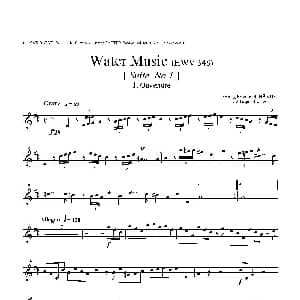 萨克斯谱 | Water Music HWV.348 No.1 第一上低音萨克斯