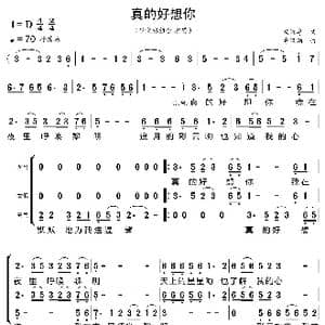真的好想你_歌曲简谱_词曲:杨湘粤 李汉颖