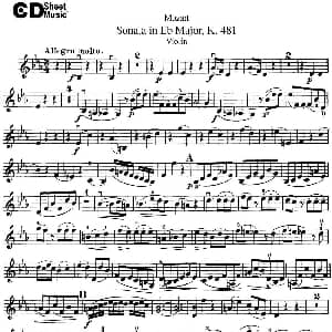 小提琴谱 | Violin Sonata in Eb Major K.481