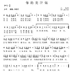 你的无所谓_通俗唱法乐谱_词曲:小依 张晓龙