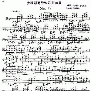 大提琴高级练习曲40首 No.17 戴维 波帕尔