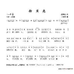 捡贝壳_歌谱投稿_词曲:张继征 丁永安