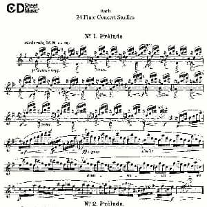 长笛曲谱 | Bach 24 Flutc Concert Studies 之1—5 巴赫—24首长笛音乐会练习曲 Bach 巴赫