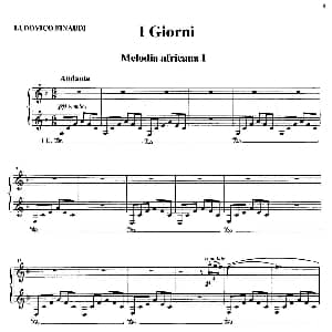 Melodia africana 1 钢琴谱 Ludovico Einaudi