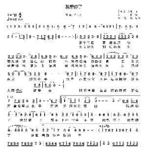 我想你了_歌曲简谱_词曲:李雨儿 方珲 方珲