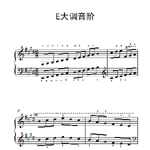 第三级 5.E大调音阶 钢琴谱
