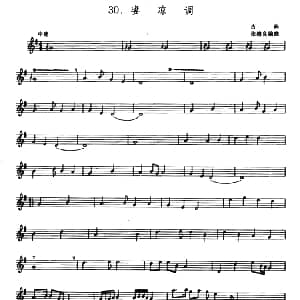 凄凉调 箫 五线谱 古曲 张维良编曲