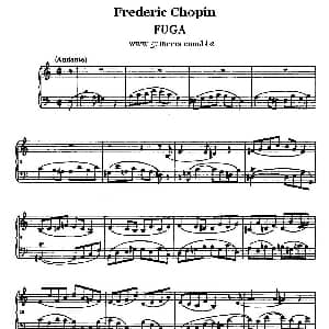 Fugue 钢琴谱 肖邦 chopin遗作