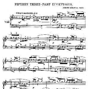 FIFTEEN THREE PART INVETIONS之八 钢琴谱 Bach 巴赫