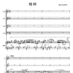 榕树合唱谱_歌曲简谱