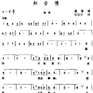 知音情_美声唱法乐谱_词曲:晚笛 张保生