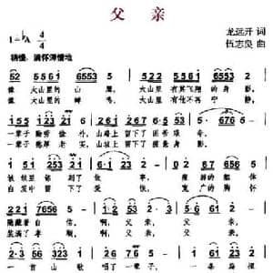 父亲_民歌简谱_词曲:龙远开 伍志良