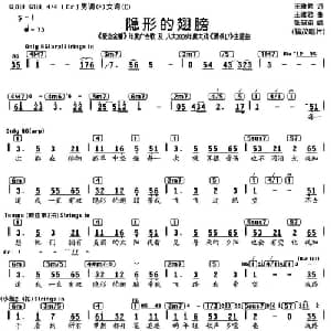 隐形的翅膀_通俗唱法乐谱_词曲:王雅君 王雅君