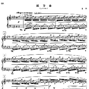 练习曲 钢琴谱 肖邦