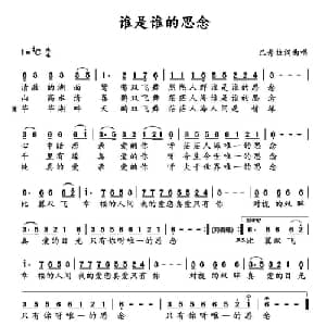 谁是谁的思念_通俗唱法乐谱_词曲: 巴秀拉