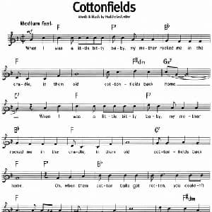 蓝调音乐:Cottonfields_外国歌谱