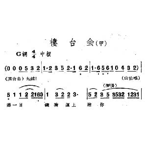 越剧谱 | 楼台会 电影越剧 梁山伯与祝英台 选曲