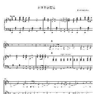 祖国不会忘记男声三部合唱谱_歌曲简谱