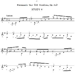 Fernando Sor 12 Studies,Op.35 吉他谱