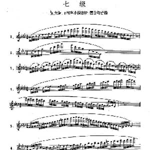 长笛曲谱 | 长笛七级考级曲谱 第一 二 三部分