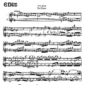萨克斯谱 | Six Duets 6首二重奏 1 W.F.巴赫