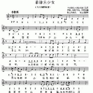 菲律宾少女 菲律宾 _外国歌谱_词曲:陈金栾 译词 陈宝琥 配歌