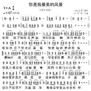 你是我最美的风景_歌曲简谱_词曲:人生感悟 人生感悟