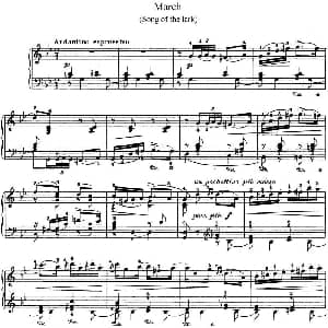 柴可夫斯基 四季 3月 云雀之歌 g小调 Song of the Lark G minor 钢琴谱 柴可夫斯基