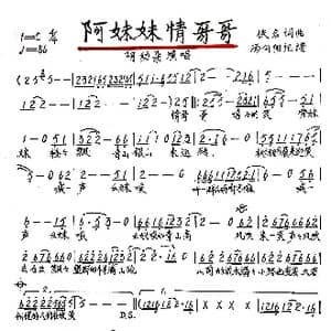 阿妹妹情哥哥_歌谱投稿