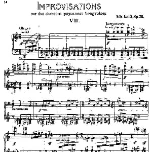 8 Improvisations Op.20 钢琴谱 巴托克