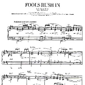 100首欧美流行歌曲钢琴独奏 FOOLS RUSHIN 钢琴谱