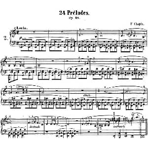 肖邦 24首钢琴前奏曲 Op.28 No.2 A小调 钢琴谱 肖邦